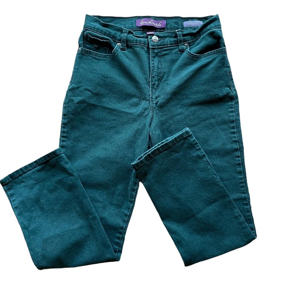EMERALD GREEN VINTAGE STYLE GLORIA VANDERBILT STRAIGHT LEG JEANS size 6 petite